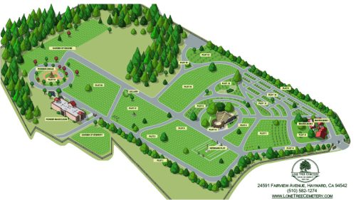 graphic map of Lone Tree Cemetery